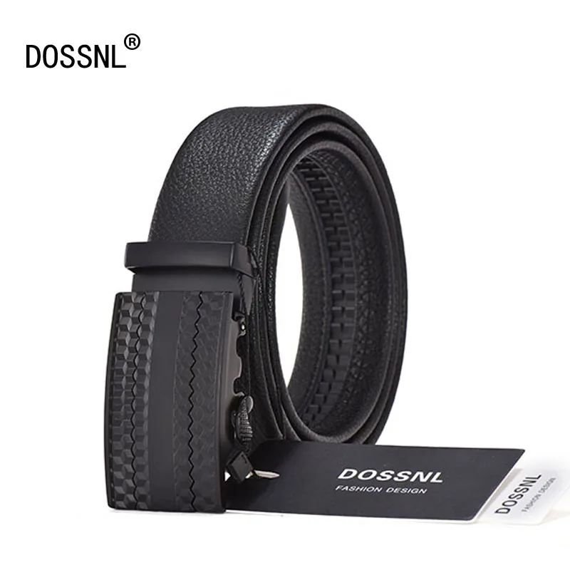 

DOSSNL Genuine Leather Belts Men Pure Cowhide High Quality Male Metal Automatic Buckle Girdle Business Vintage Waistband A025