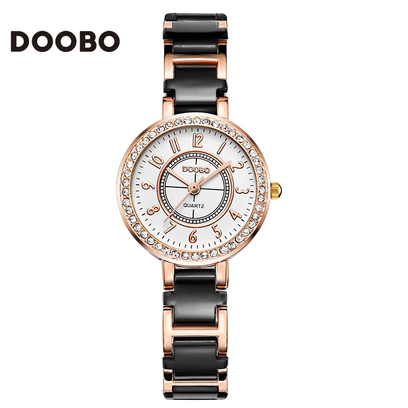 

2017 New Luxury Brand Watch Casual DOOBO Alloy Women Quartz Watch Rose Gold Lady Dress Watch Relojes Mujer Relogio Montre Femme