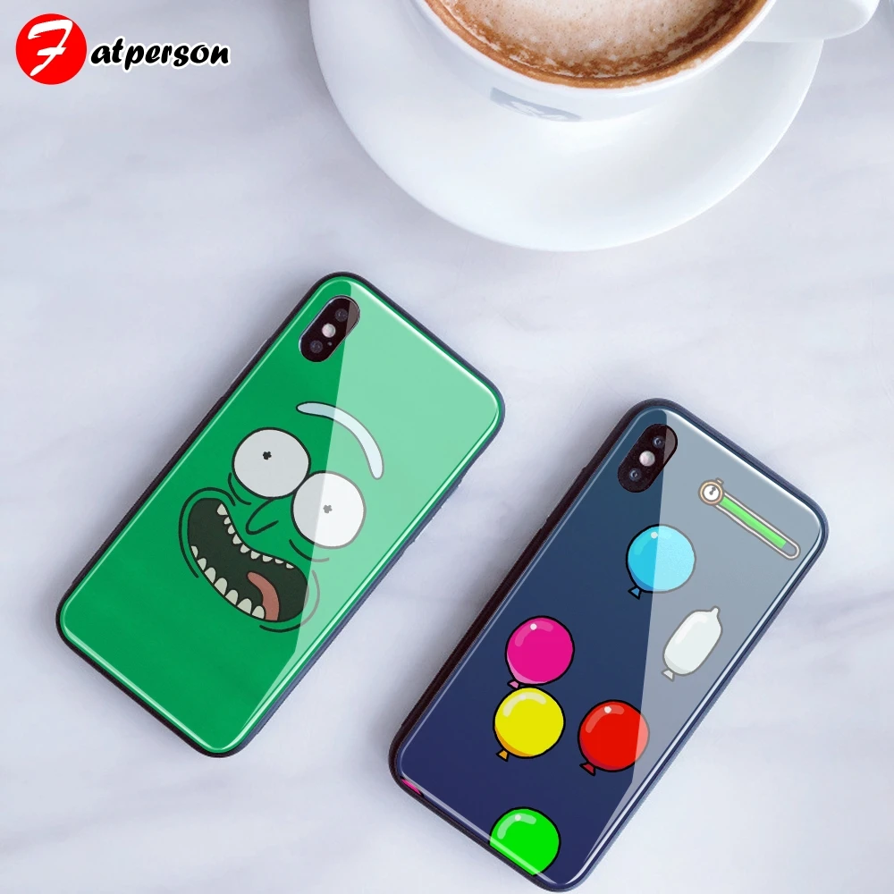 На заказ Чехол из закаленного стекла для телефона для iphone 11 Pro XS MAX XR 5 5S SE чехол Рик и Морти рассол сделай сам для iphone 8X10 7 Plus 6s