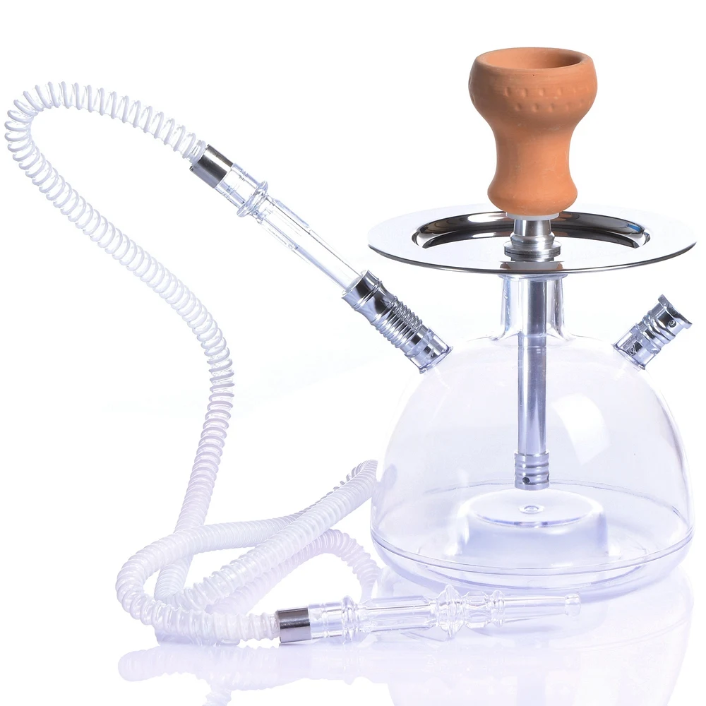 

Transparent Acrylic Shisha Pipe Hookah Set with LED Light Ceramic Bowl Plastic Hose Charcoal Tongs Chicha Narguile Accessories