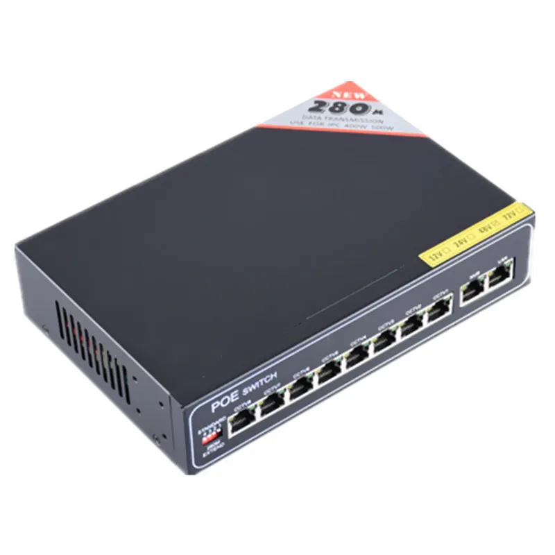 48 в 8 портов гигабитный Неуправляемый коммутатор poe 8*100/1000 Мбит/с poort 2*100/1000 UP Link