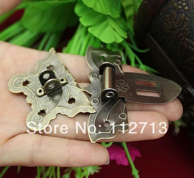 59 * 50MM buckle antique tin trunk lock hasp equipped with a small lock