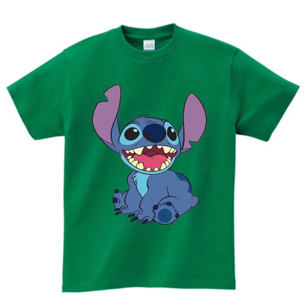 Lilo & Stitch/футболка с принтом, Детские футболки, детская хлопковая Футболка с круглым вырезом, футболка для отдыха для мальчиков и девочек, 2018