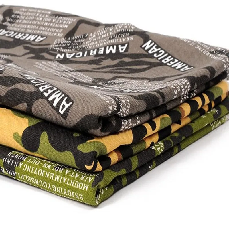 

Polyester cotton canvas fabrics, Letter Printed camouflage canvas, Green curtain fabric