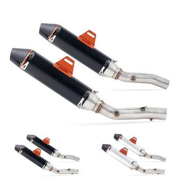 

Motorcycle Full System Exhaust Muffler Escape Middle Link Round Pipe Slip On For Kawasaki Z1000 2010-2017