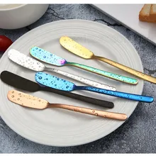 304 Нержавеющая сталь нож для масла и сыра десертное варенье разбрасыватель удобрений крем золотистый и черный цвета розового золота Ножи s западные столовые приборы для завтрака