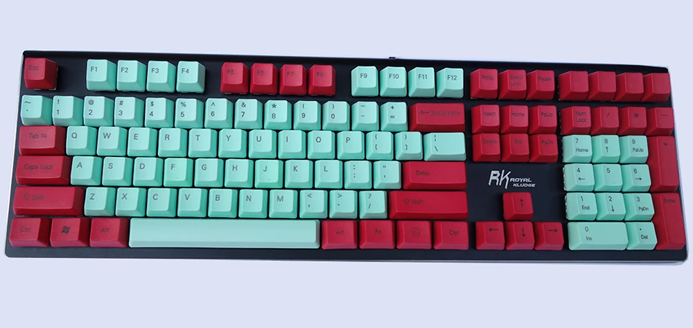 NPKC OEM PBT Keycaps красно мятный смешанный ANSI макет 61 клавиша 87 клавиш 108 для Cherry MX
