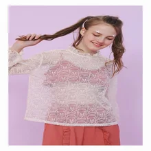 Европейский сексуальный текстиль перспектива футболки для женщин повседневные свободные тонкие короткие женские футболки прозрачные блузки Горячая новинка Лето