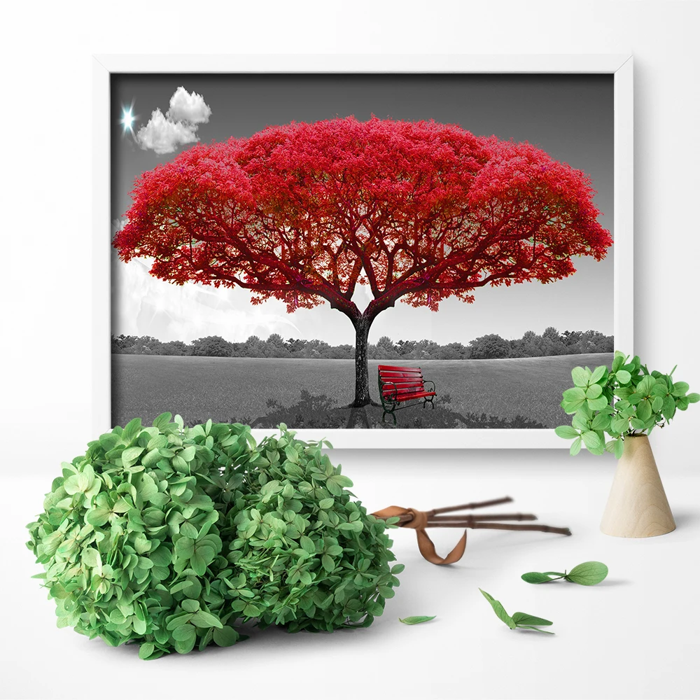 

Home Decor HD Printed Wall Art Pictures Red Tree Art Scenery Landscape Canvas Painting Home Decor For Living Room No Framed