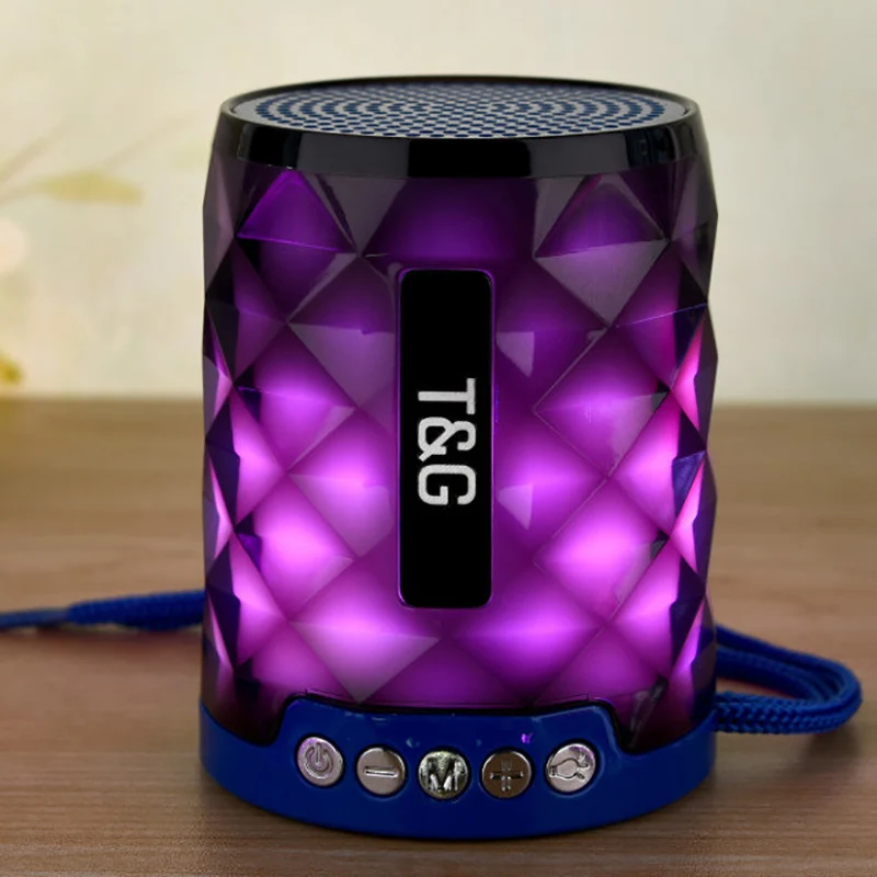 T& G 155 Мини Bluetooth динамик Алмазный портативный светодиодный светильник Открытый Беспроводной громкий динамик Поддержка громкой связи Вызов TF карта USB диск