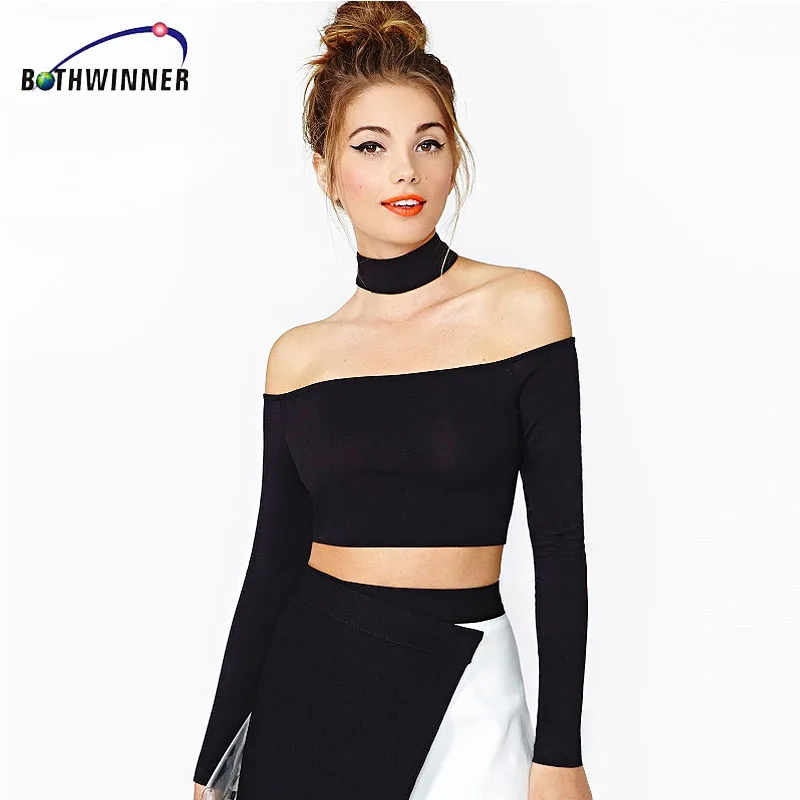 Off Shoulder Top Long Sleeve T Shirt