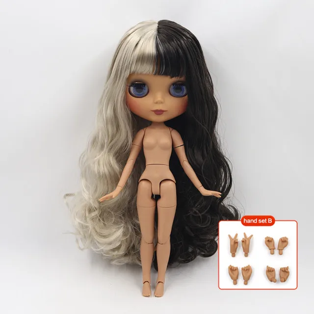 ICY Fortune Days factory blyth Кукла № BL8800/950 Обнаженная кукла с темной кожей черные смешанные волосы и матовое покрытие для лица - Цвет: b