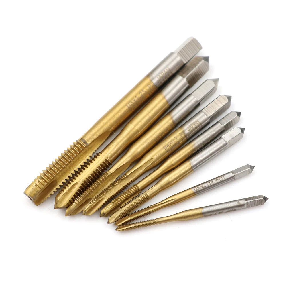 

1PC Hand Screw Thread Tap Titanium Machine Right Hand Tap Drill Spiral Point Thread Plug Handle Taps M2/M2.5/M3/M3.5/M4/M5/M6/M8