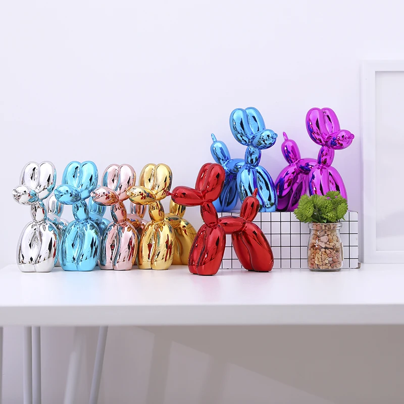 Jeff Koons Shiny Balloon Dog Abstract Crafts Resin Statue Home Decor Art Sculpture Wedding Decoration