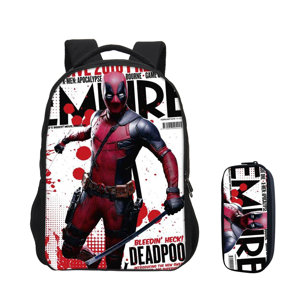 

Hynes Eagle Deadpool 2 New 3D Prints Backpacks For Boys Girls School Bag With Pen Pouch Children Shoulder Bag Mochila Escolar