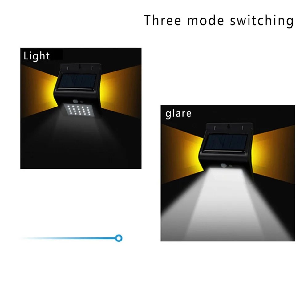 Солнечный настенный светильник для солнечной зарядки садовый свет 20 светодиодный светильник супер яркий наружный светильник 3 режима