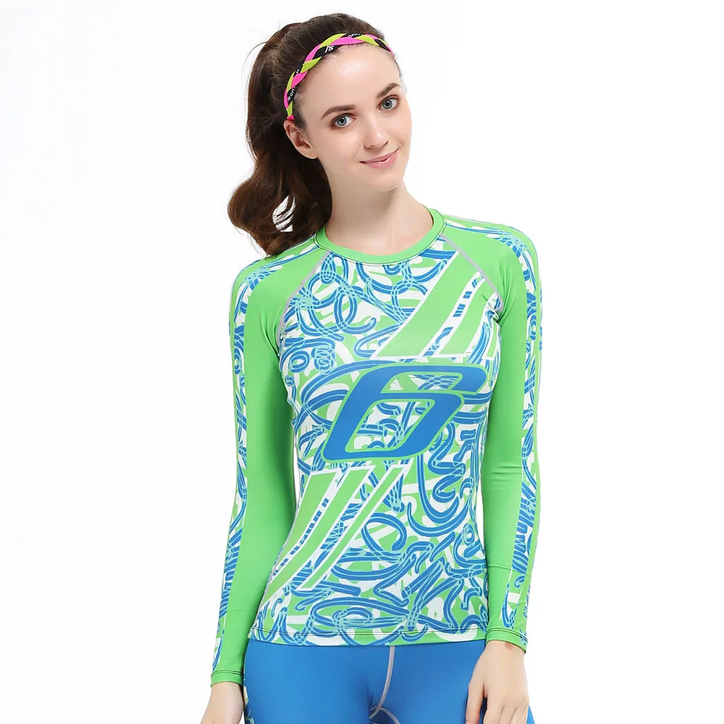 Long Sleeves Tee Shirts Compression Tights for Women Fitness Undershirt Tops Multi functional