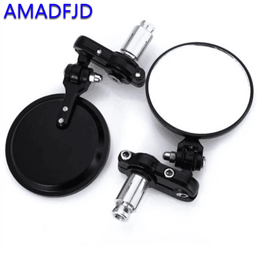 AMADFJD 7/8" Universal Folding Rearview Mirror Motorcycle Bar End