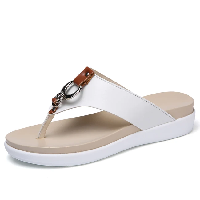 Летние пляжные сандалии; женские уличные сандалии на платформе; женские кроссовки с открытым носком; пляжные сандалии; мягкие пляжные туфли; женская спортивная обувь - Цвет: Белый