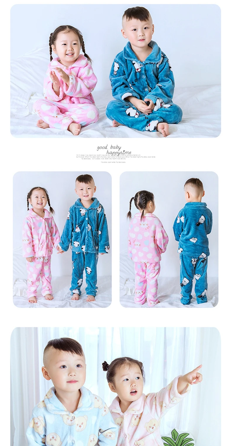 Детский осенне-зимний фланелевый пижамный комплект; детский теплый модный домашний костюм; Детский комфортный дышащий костюм
