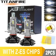 ZK30 2 Pçs/lote LED Faróis Lâmpadas Kit de Conversão H1 H11 HB3 9005 9006 Luzes 50W 6000LM Auto X3 ZES H4 Carro 3000K/6500K/8000K