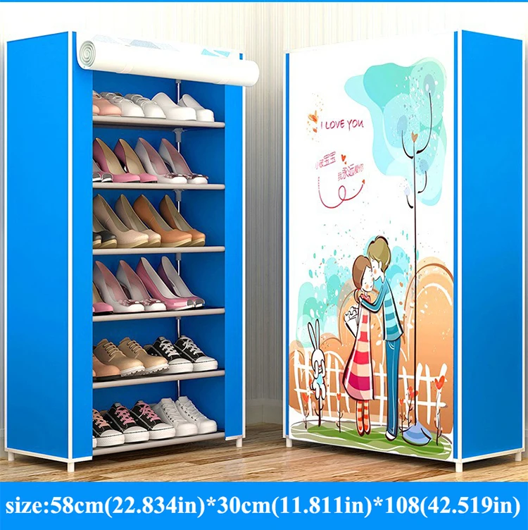 6 размеров металлический нетканый сборочный шкаф для обуви пылезащитный органайзер для обуви минималистичный современный шкаф для дома Прихожая мебель шкаф