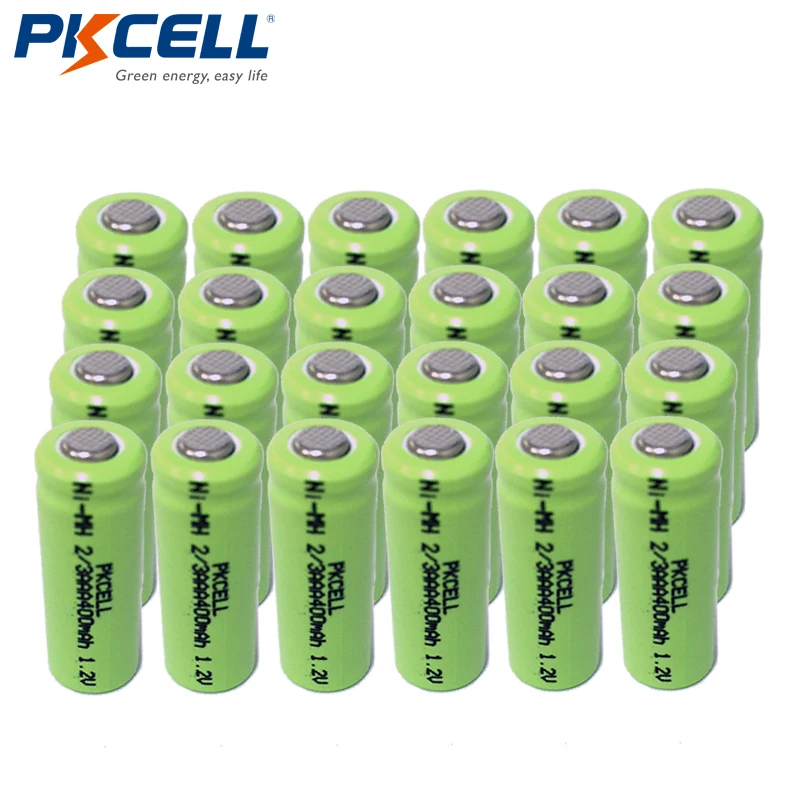 

24pcs PKCELL 400mAh 2/3AAA Rechargeable Battery NiMh 2/3aaa Batteries NI-MH 1.2V