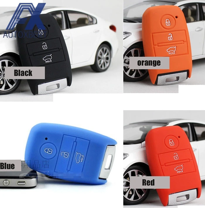 

AX 3 Button Silicone Case Key Cover Fob Fit For Kia 2013 2014 2015 Sorento Forte Optima Sportage Holder Accessories