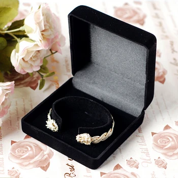 

Fashion 10pcs Black Color Square Velvet Gift Jewelry Necklace Bracelet Display Box Black Packaging Gift Boxes for jewellery