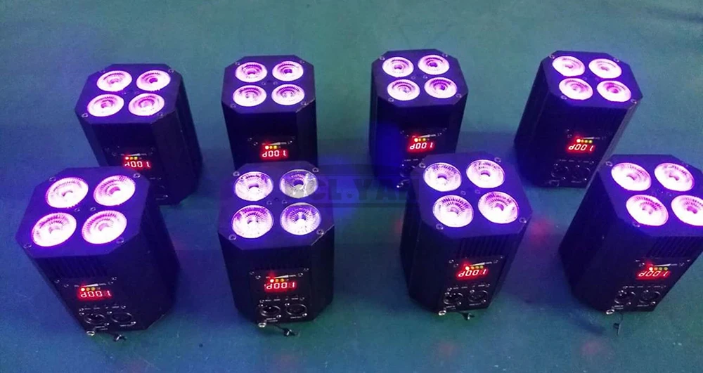 DJ освещения переносной свободу Hex 4*18 Вт RGBWA УФ 6 в 1 Беспроводной DMX512 Батарея мыть сценический света снизу вверх с удаленным