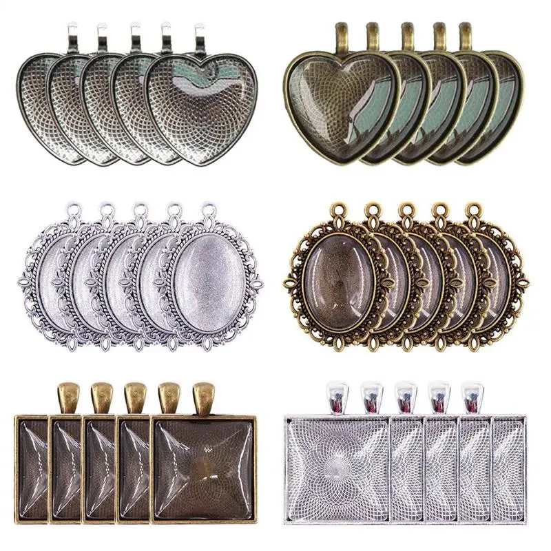 Square Glass Cabochons Clear Dome Tiles for Cameo Pendants Photo Craft Jewelry Making 30mm 10Pcs
