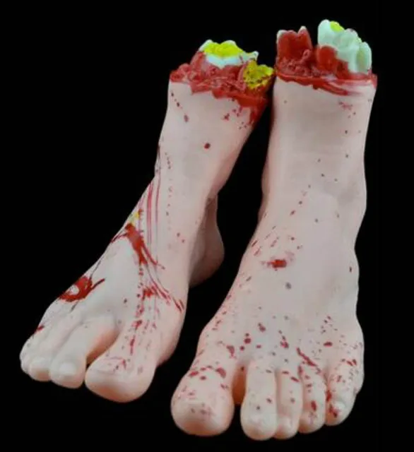 severed limb foot halloween scary haunted party decoration 2 feet