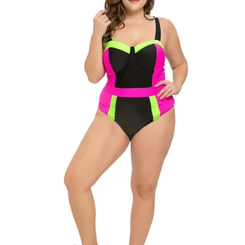 

XXXXL Women's Sexy Plus Size Printed Swimwear Panties Bra Set Push-up One-piece Swimsuit Plus Size Swimwear For Summer Beach