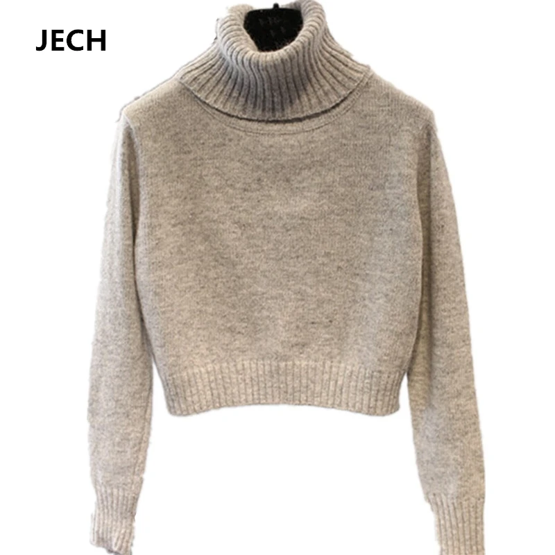 

2018 Fashion Women Turtleneck Knitted Cashmere Sweater Female Short Pullovers Cashmere Long-Sleeved Warm Sweater Free Shipping