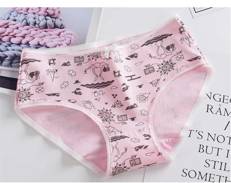 Girls Cotton Underwear Kids Cartoon Printed Panties Teenage Short Briefs Casual Young Girls Soft Underpants Majtki Dziewczynka