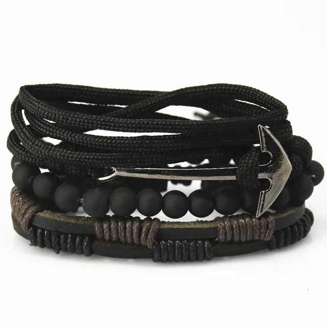 New Fashion Bead Leather Bracelets Bangles For Woven 3 4 Pcs 1 Set New Fashion Bead Leather Bracelets Bangles For Woven 3 4 Pcs 1 Set Multilayer