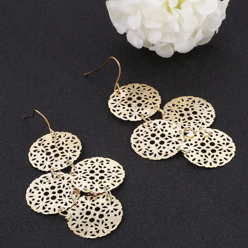 

boucle d'oreille femme 2018 Drop Dangle Earrings Gold Clover Long Earrings for Women Big Jewelry pendientes mujer moda donna