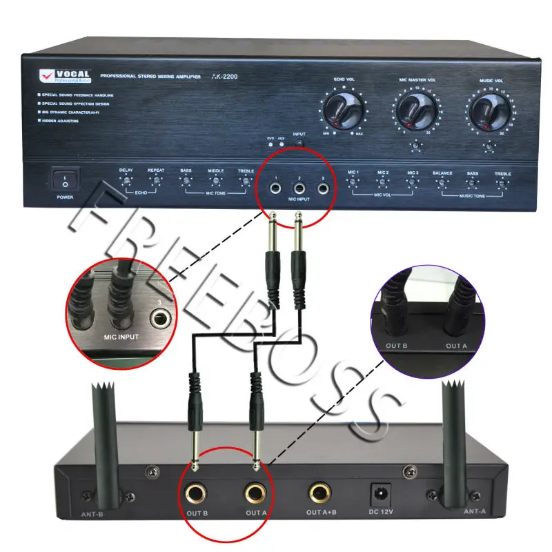 Freeboss FB-U10H2 двухсторонний цифровой UHF беспроводной микрофон с 2 отворотом 2 микрофона гарнитуры(2 передатчика