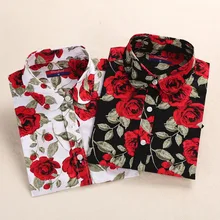 Dioufond Старинные Цветочные Блузки Женщины Хлопок Рубашка Мода Дамы Топы Женский Blusas Плюс Размер Женщин Clothing С Длинным Рукавом Блузка