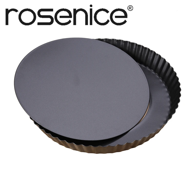 

ROSENICE 9 Inch Round Non-Stick Pizza Pan with Removable Loose Bottom Quiche Dish Mold Tray Tart Pie Baking Pan Kitchen Bakeware