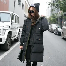 Ватные Куртки Зимнее Пальто Женщин Хлопка Проложенный Парки Горячая Длинные Капюшоном Зимнее Пальто Женщин Повседневная Плюс Размер 3XL HJ356