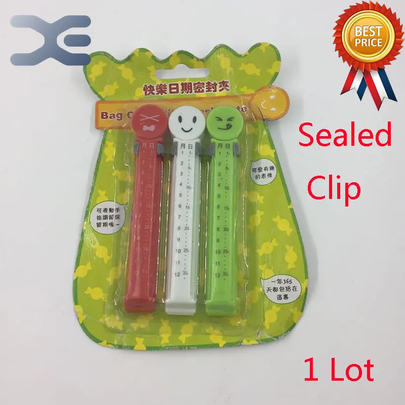 

1Lot Smile Date Seal Clamp Creative Seal Clamp (3 Pack) Food Seal Clamp Free Shipping