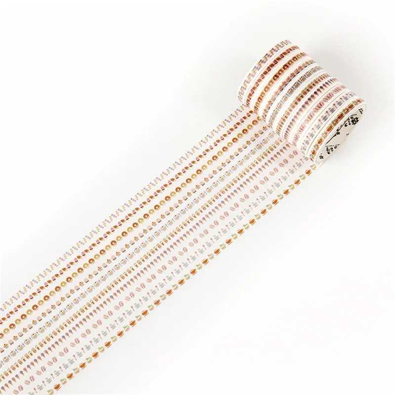 Mr Paper 10pcs/set 5mm*2m Colourful Rainbow Line Scrapbooking Cutoff