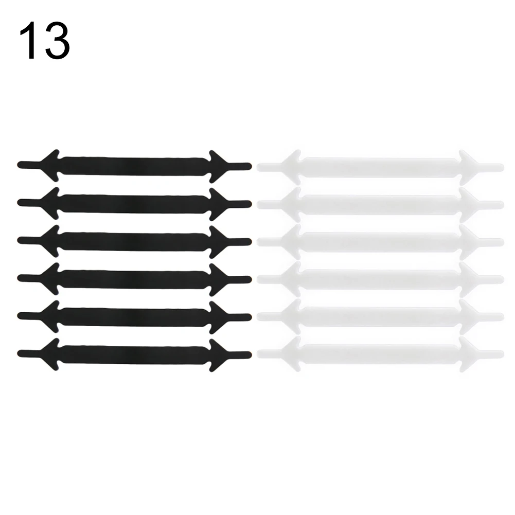 Шт. 12 шт., силиконовые шнурки, креативные, однотонные, унисекс, эластичные, в форме стрелы, без галстука, шнурки для обуви