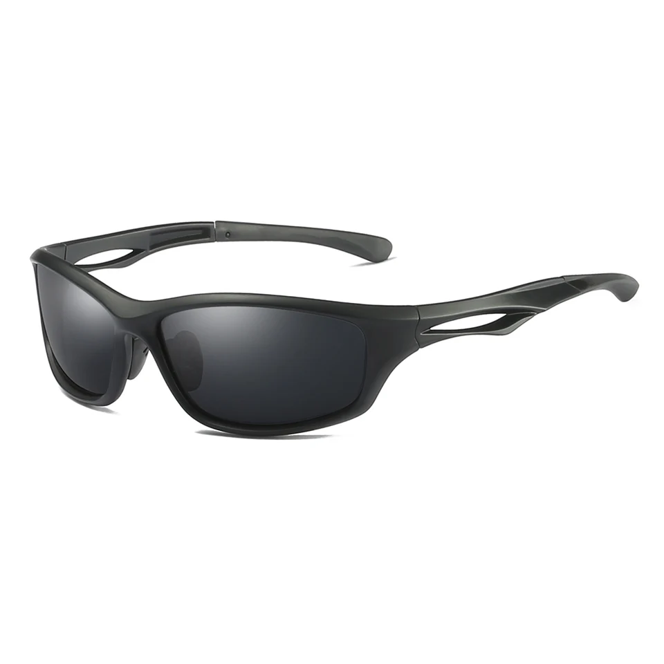 matte black gray ELITERA, фирменный дизайн, ультралегкие, TR90, пилот, солнцезащитные очки, мужские, поляризационные, для вождения, солнцезащитные очки, мужские, для спорта на открытом воздухе, UV400 - Цвет линз: matte black gray