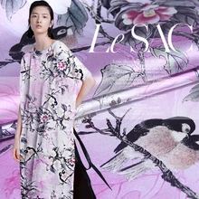 Цифровая печать ориолы шелковая ткань Стретч оптом высококачественный шелк для одежды из ткани