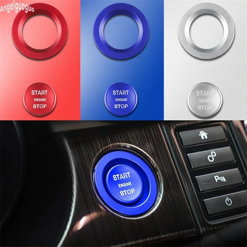 3 color Car Engine Start Stop Button Ring Ignition Switch Trim Cover For Jaguar E-pace Epace XJ XJL 2016-20 Decorate accessories
