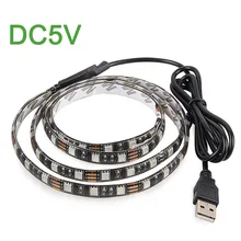 DC5V USB LED Strip 5050 IP65 RGB LED Strip Light Flexible LED Tape TV Background Lighting 50CM 1M 2M DIY Decoration Lamps