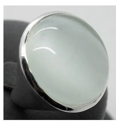 

real Natural Rare White Opal Cat Eye 24mm 925 Sterling Silver Jewelry stone Band Ring Size 7/8/9/10# wedding jewelry rings