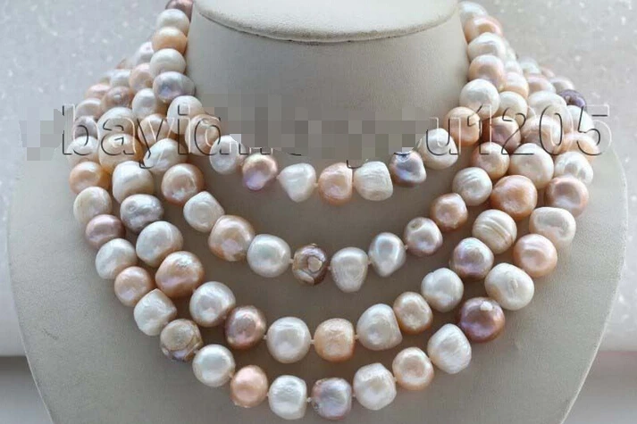 

FREE shipping>>> >>65" Longest Natural 11-16mm Multicolor Baroque Pearl Necklace #f1730! new